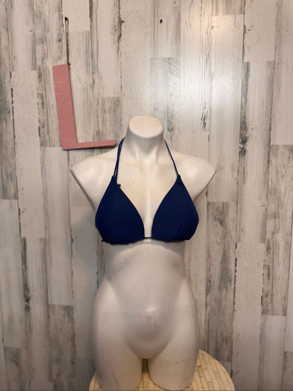 Rip Curl Padded Triangle Halter Bikini Top Womens Size 12 / Large Navy Blue